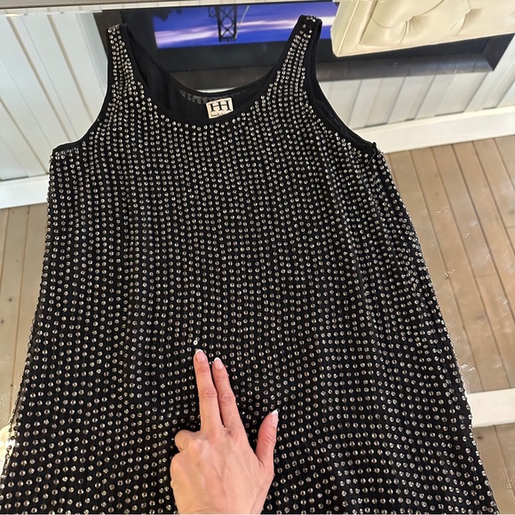 Haute Hippie Silk Rhinestone Beaded Sequin Mini Dress XS - Picture 8 of 9